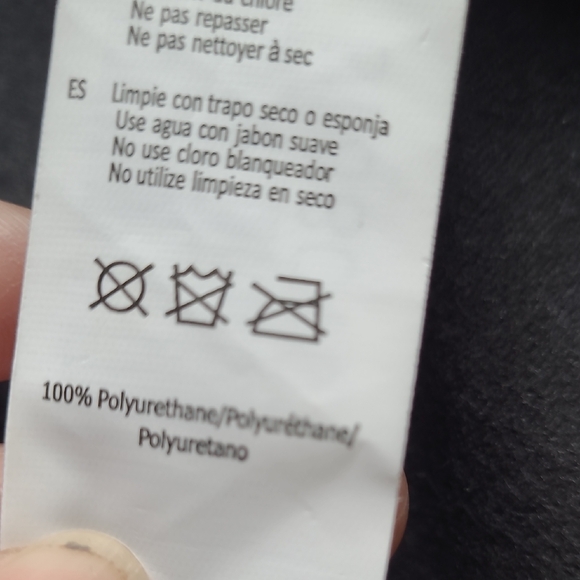 SM Wet Seal Dark Black Faux Leather Trousers Y2K - Picture 9 of 9